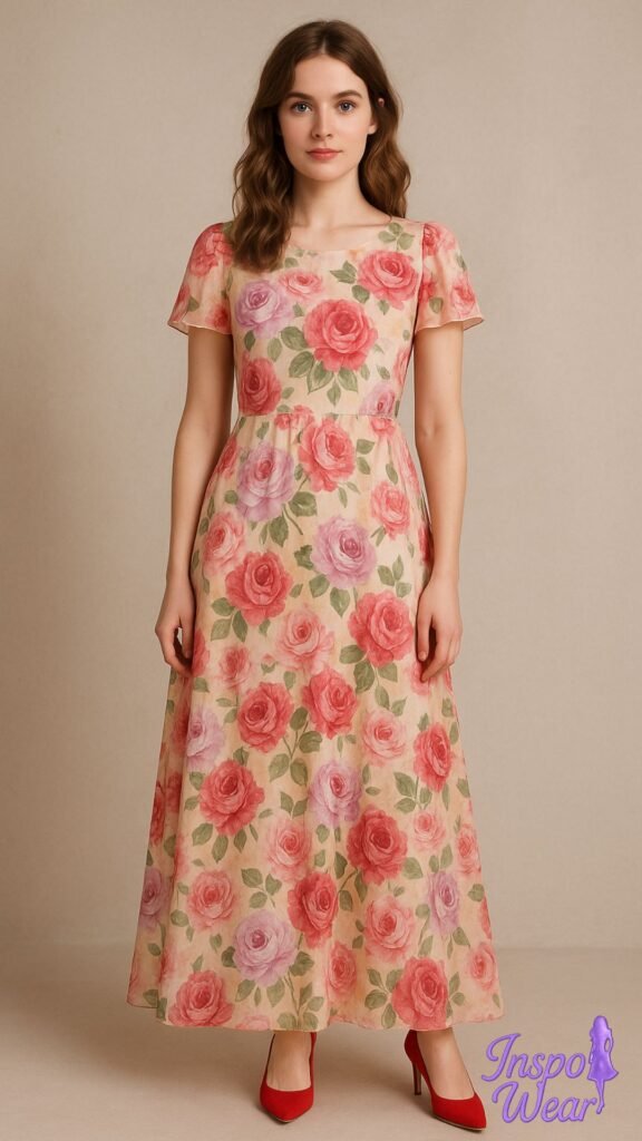 Floral Chiffon Maxi Dress