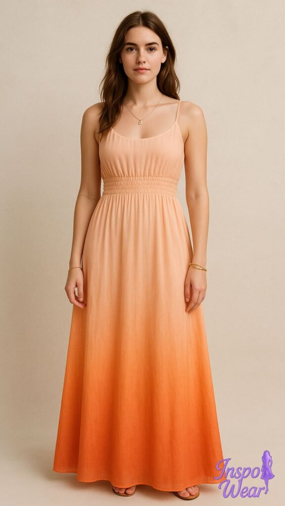Shirred-Waist Voile Maxi Dress