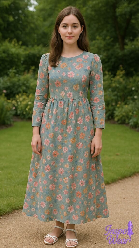 A-Line Muslin Maxi Dress