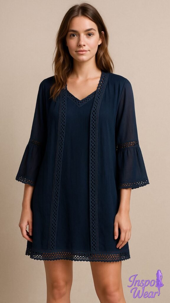 Crochet-Trimmed Shift Dress