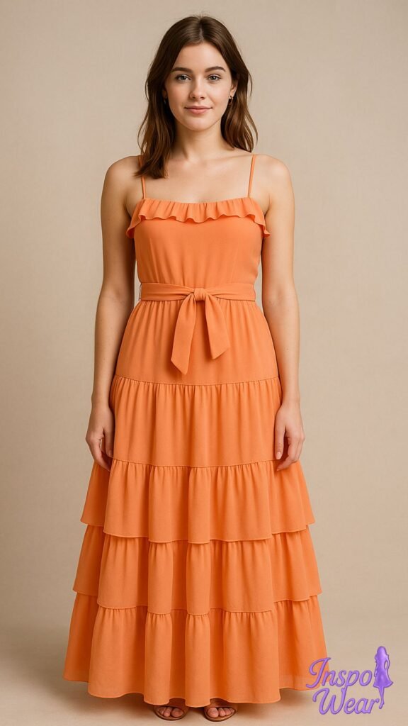 Peach Blossom Tiered Maxi