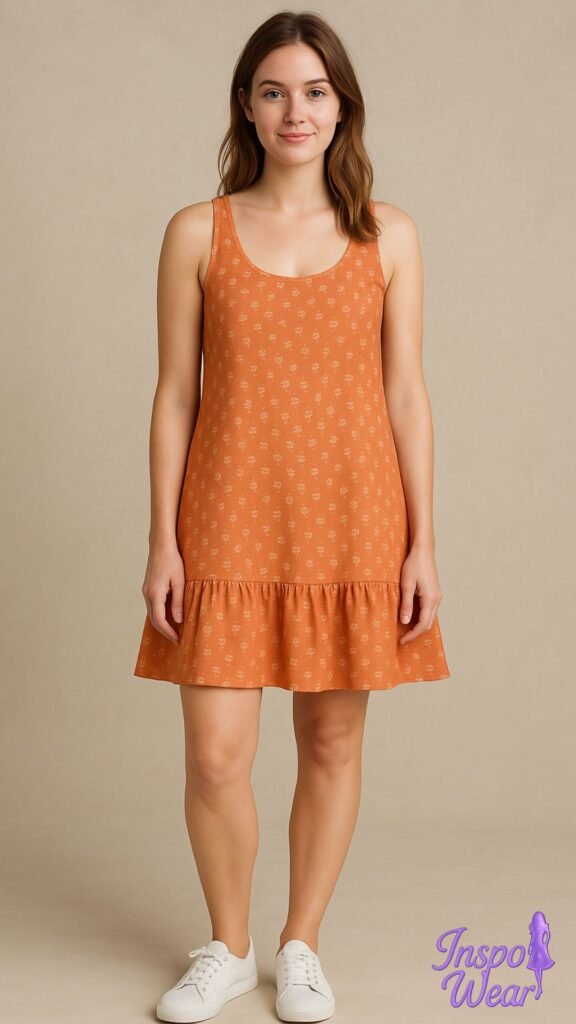 Flounce-Hem Tank Dress