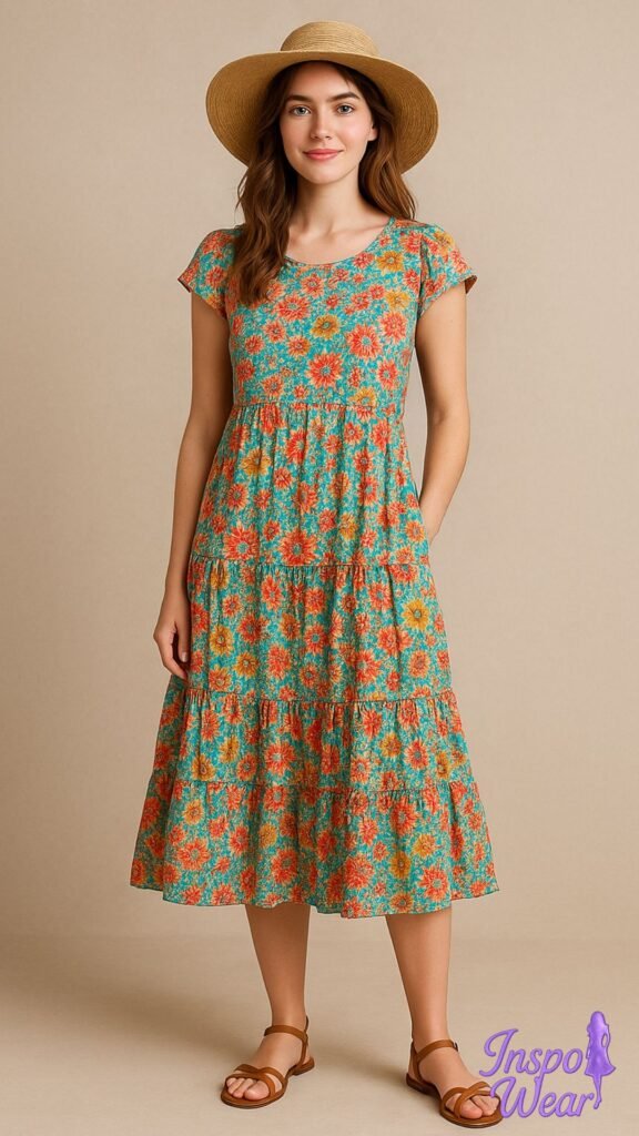 Breezy Tiered Midi Dress