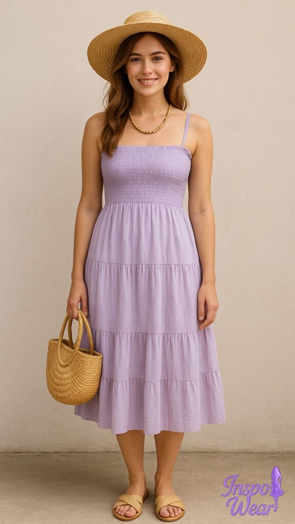 Smocked Sundress with Straw Accessories