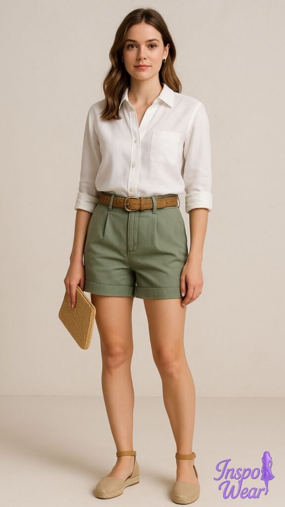 Linen Shirt and Tailored Shorts Combo
