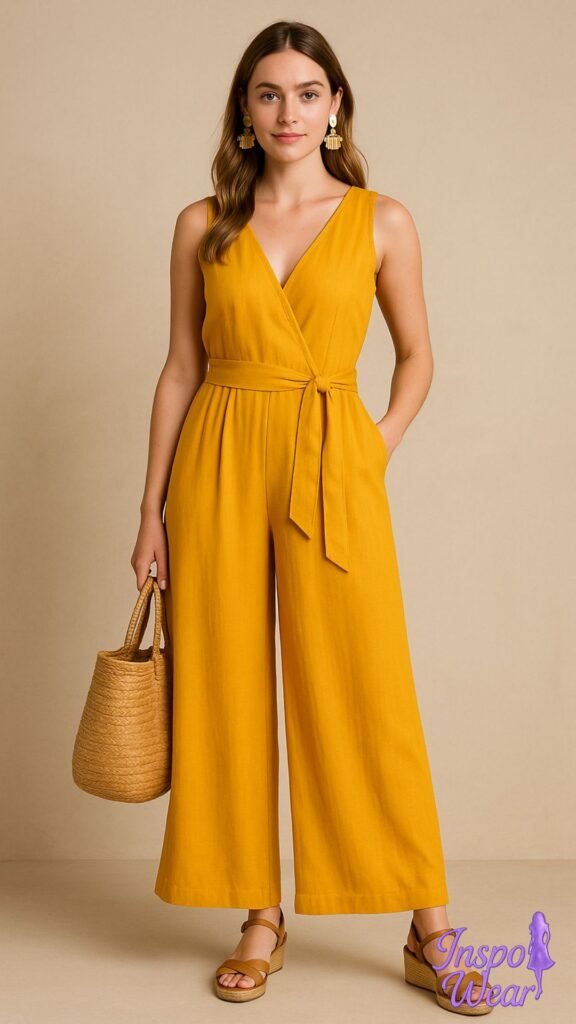 Wide-Leg Jumpsuit in Vibrant Hues