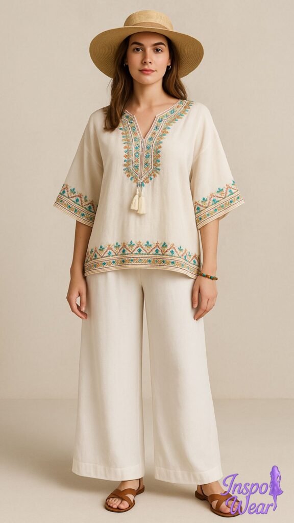 Kaftan Top with Palazzo Pants