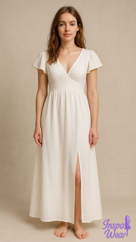 Empire-Waist Muslin Maxi Dress