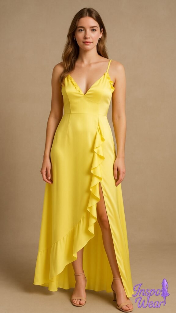 Lemon Yellow Ruffle Maxi