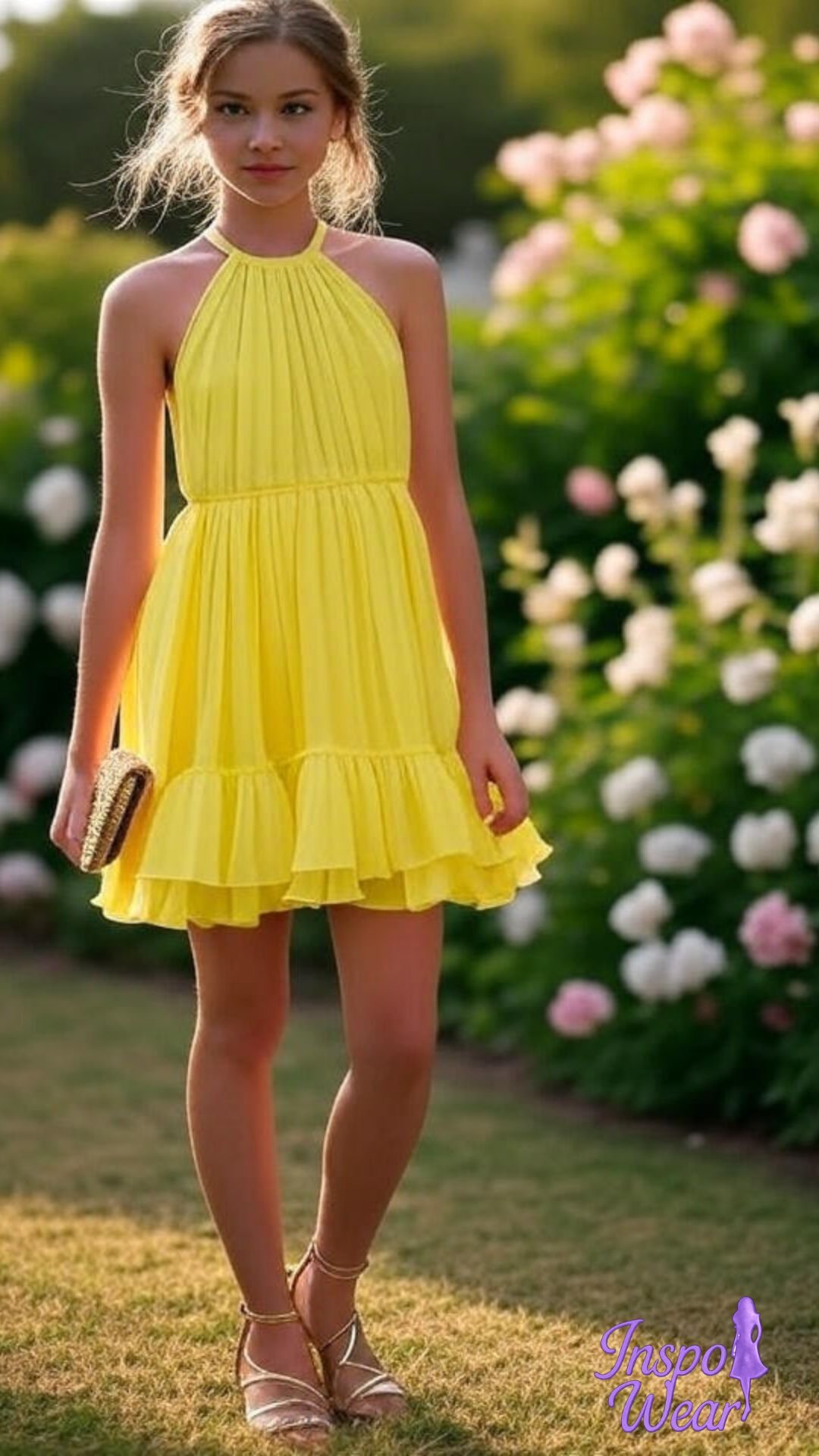 Sunlit Citrus Mini Dress